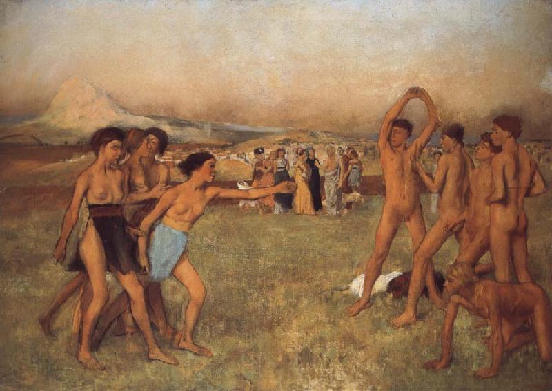 Germain Hilaire Edgard Degas Young Spartans Exercising Norge oil painting art